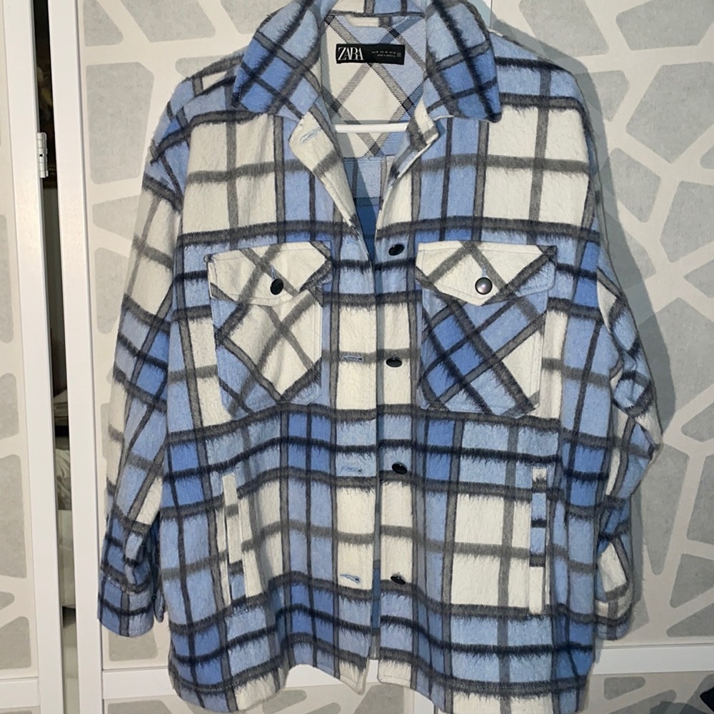 Zara Shacket Baby Blue